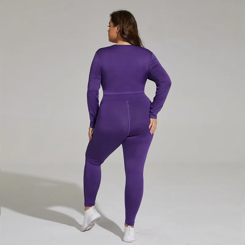 2pcs Yoga Fitness Suits Curvy Workout Sets Wholesale Plus Size Clothing