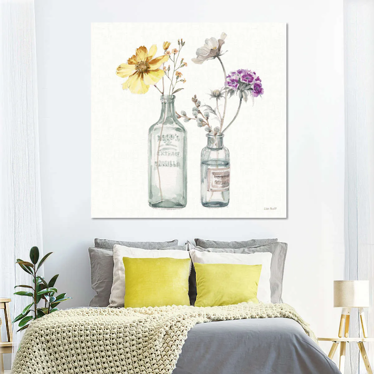 A Country Weekend Yellow Purple Wall Art