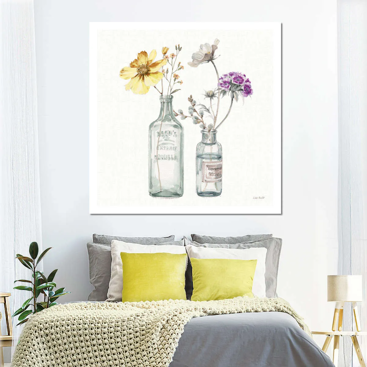 A Country Weekend Yellow Purple Wall Art