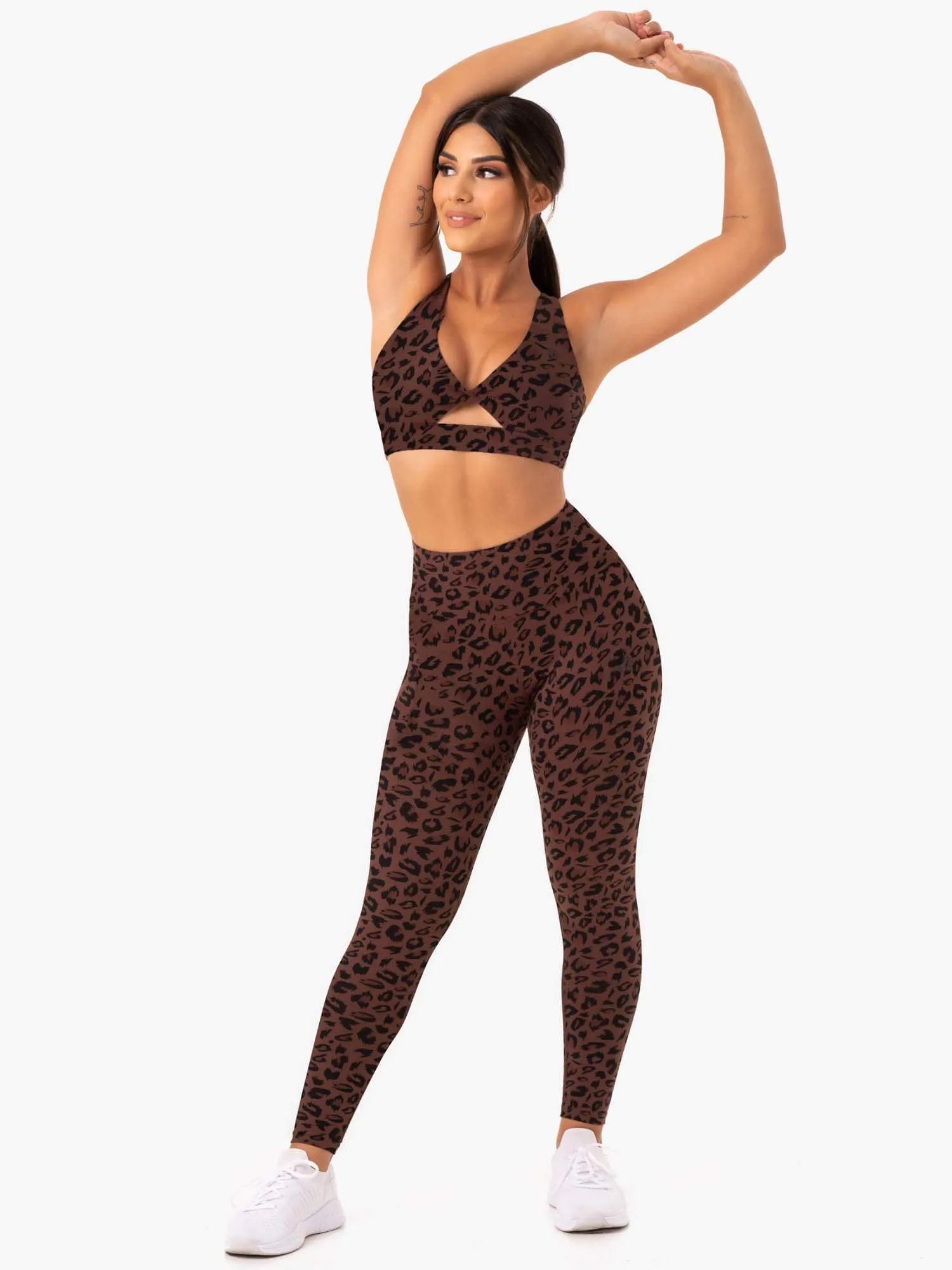 Adapt Twist Sports Bra - Chocolate Leopard