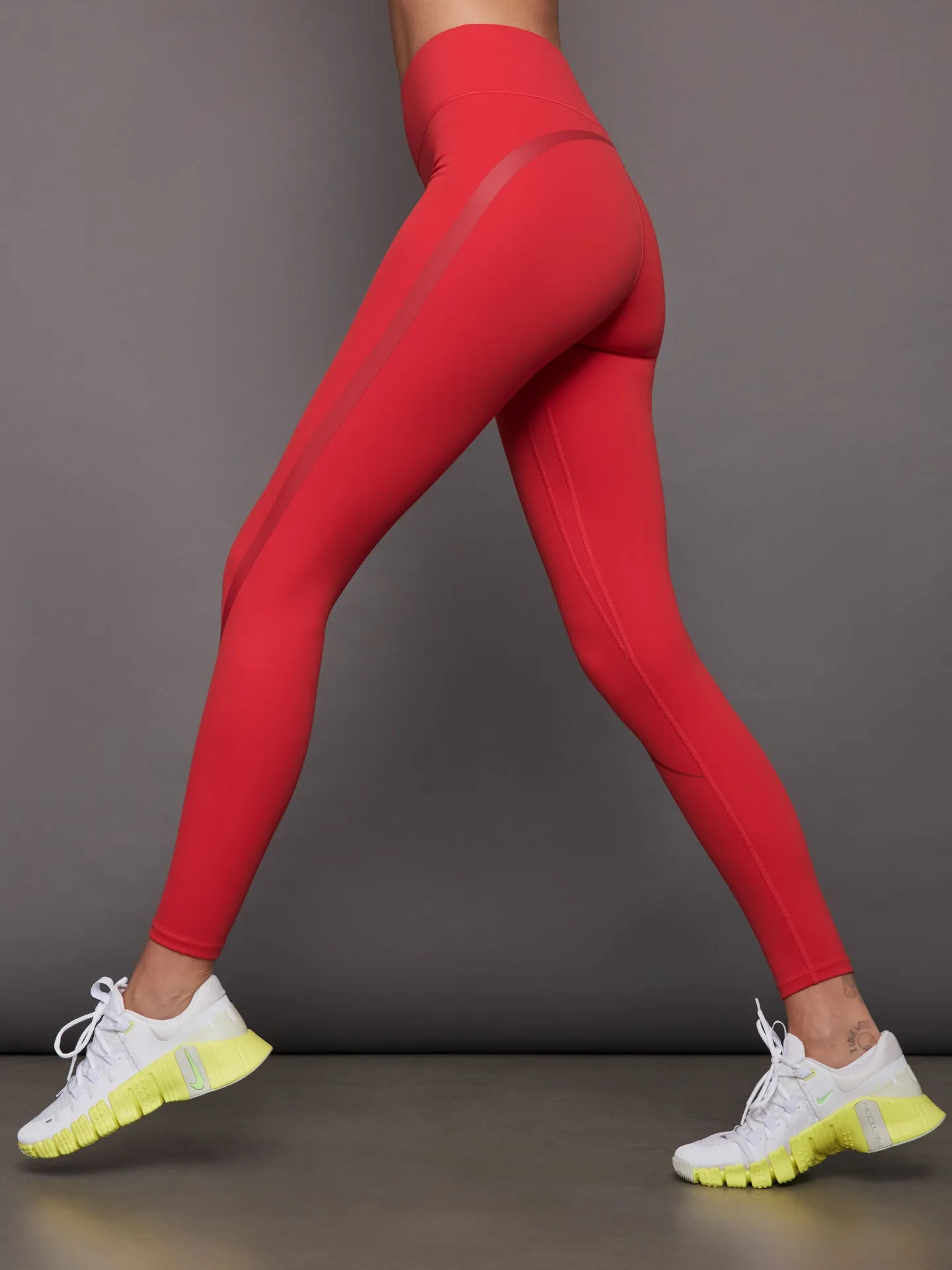 Center Stage Contrast Legging - Lollipop/Tango Red