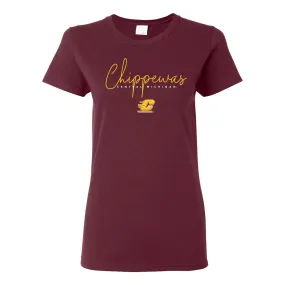 Central Michigan Thin Script Women's T-Shirt - Maroon