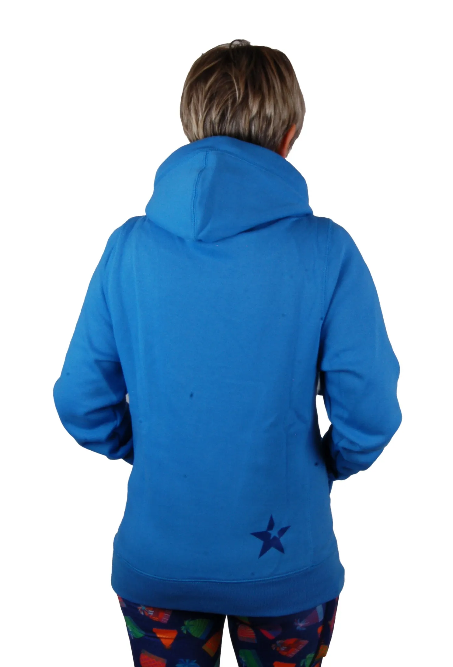 Cross Neck Hoodie | Light Blue