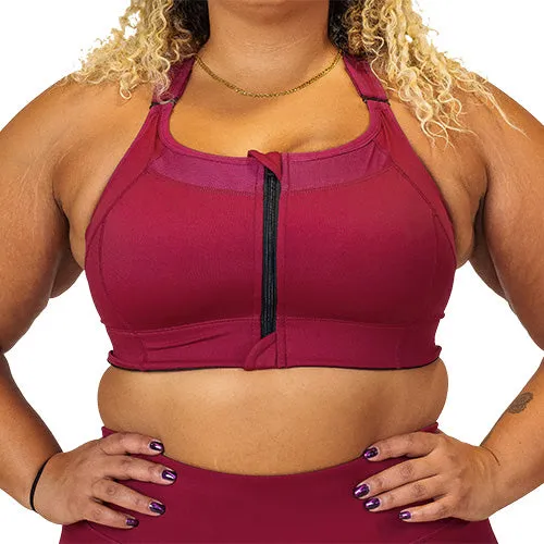 Front Zipper Bra | Sangria