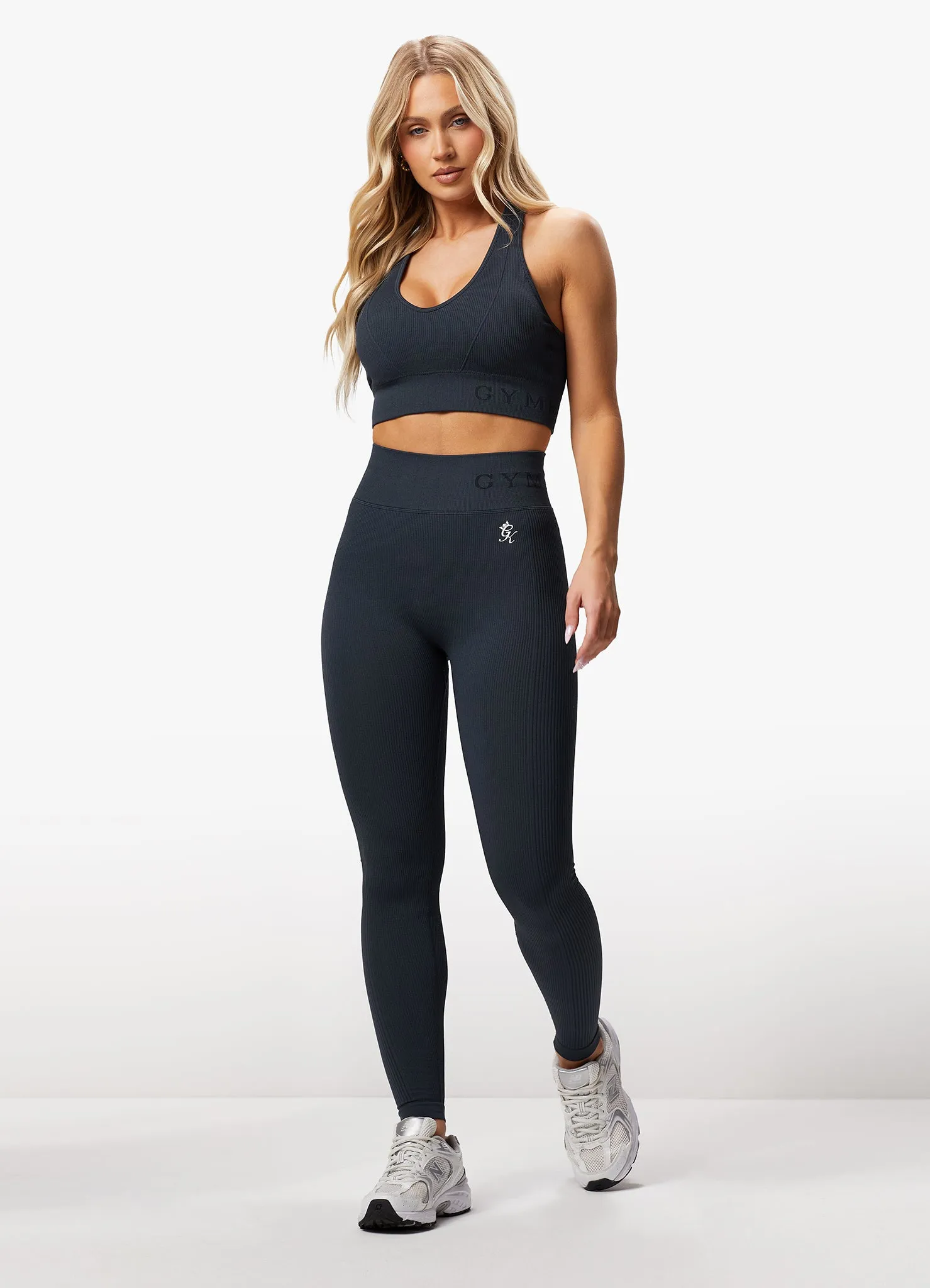 Gym King Formation Rib Legging - Deep Slate Blue