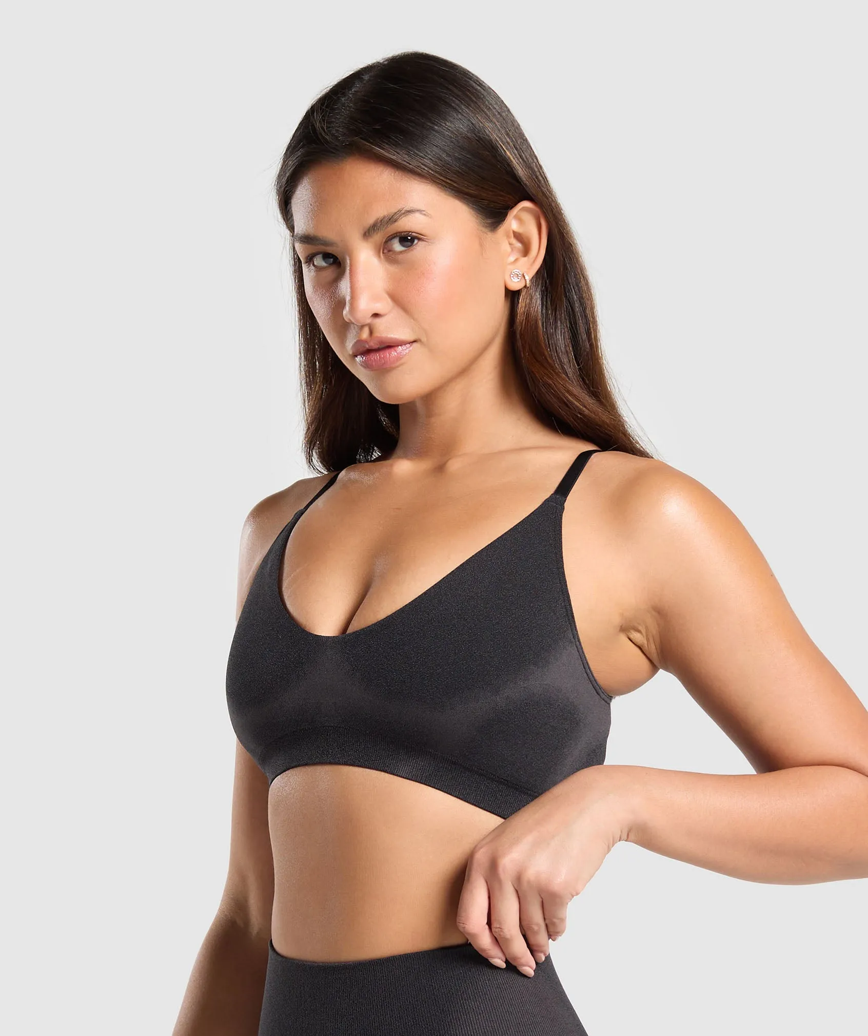 Gymshark Blur Seamless Bralette - Black/Asphalt Grey