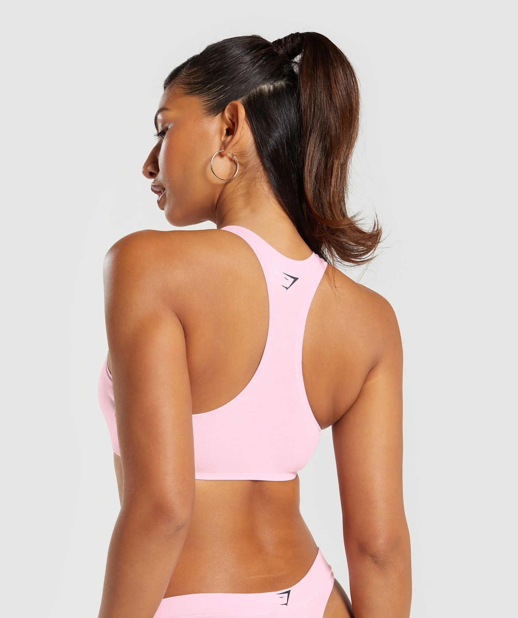 Gymshark Cotton Graphic Bralette - Dolly Pink