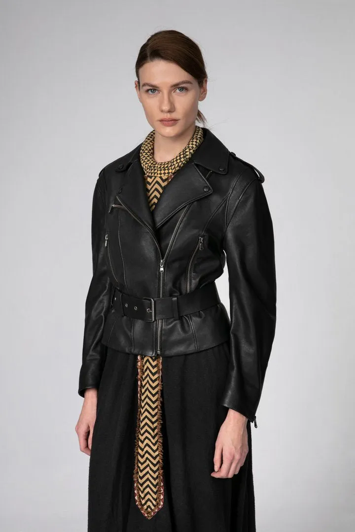 Hana - Black Leather Jacket