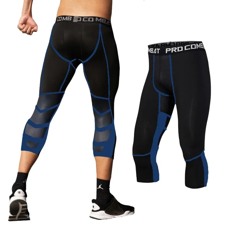 Men's Lycra Leggings Compression Sports Pants Cycling Running Basketball Football Sweatpants Fitness Tights Trousers Rash Guard