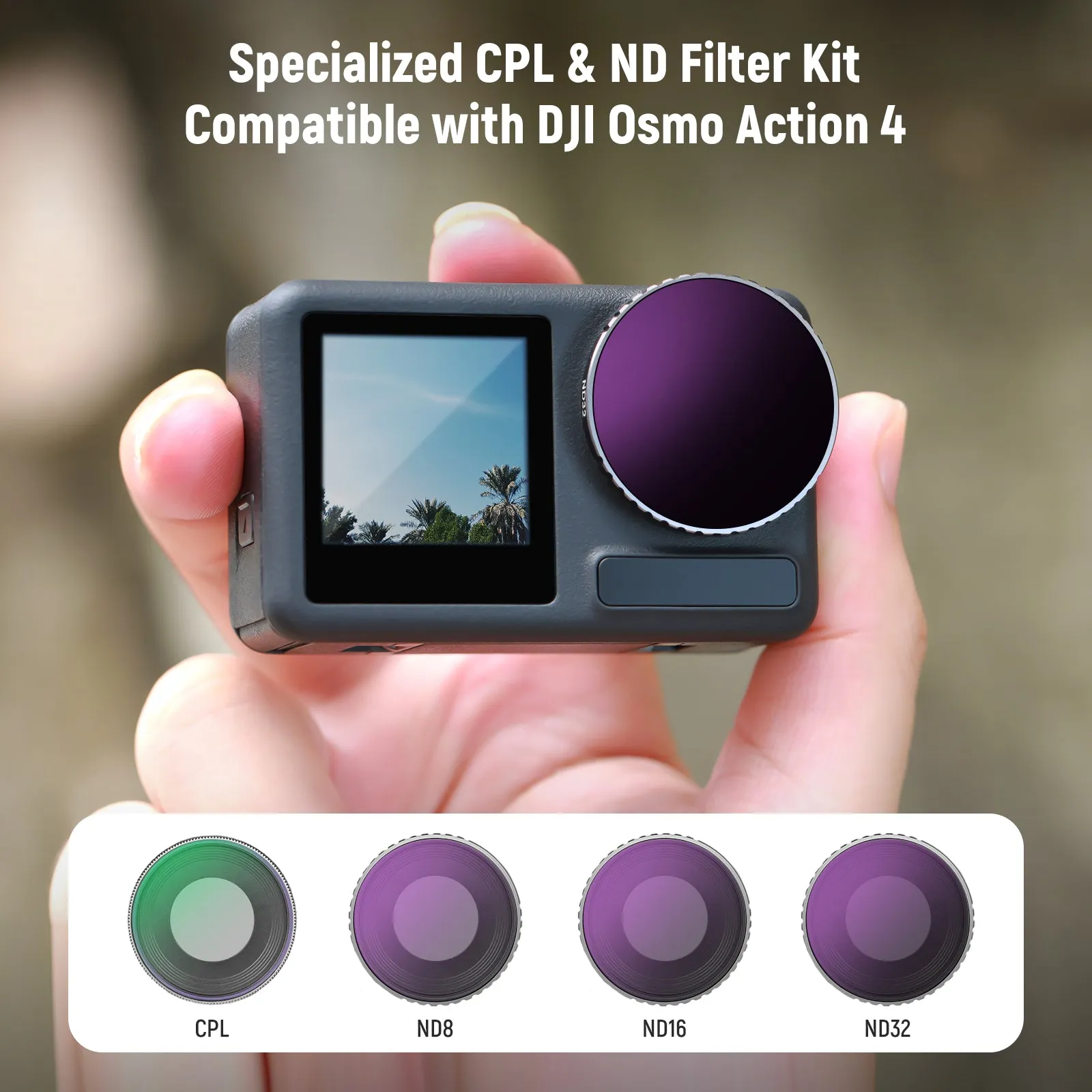 NEEWER 4 Pack ND Filter Set For DJI Osmo Action 4