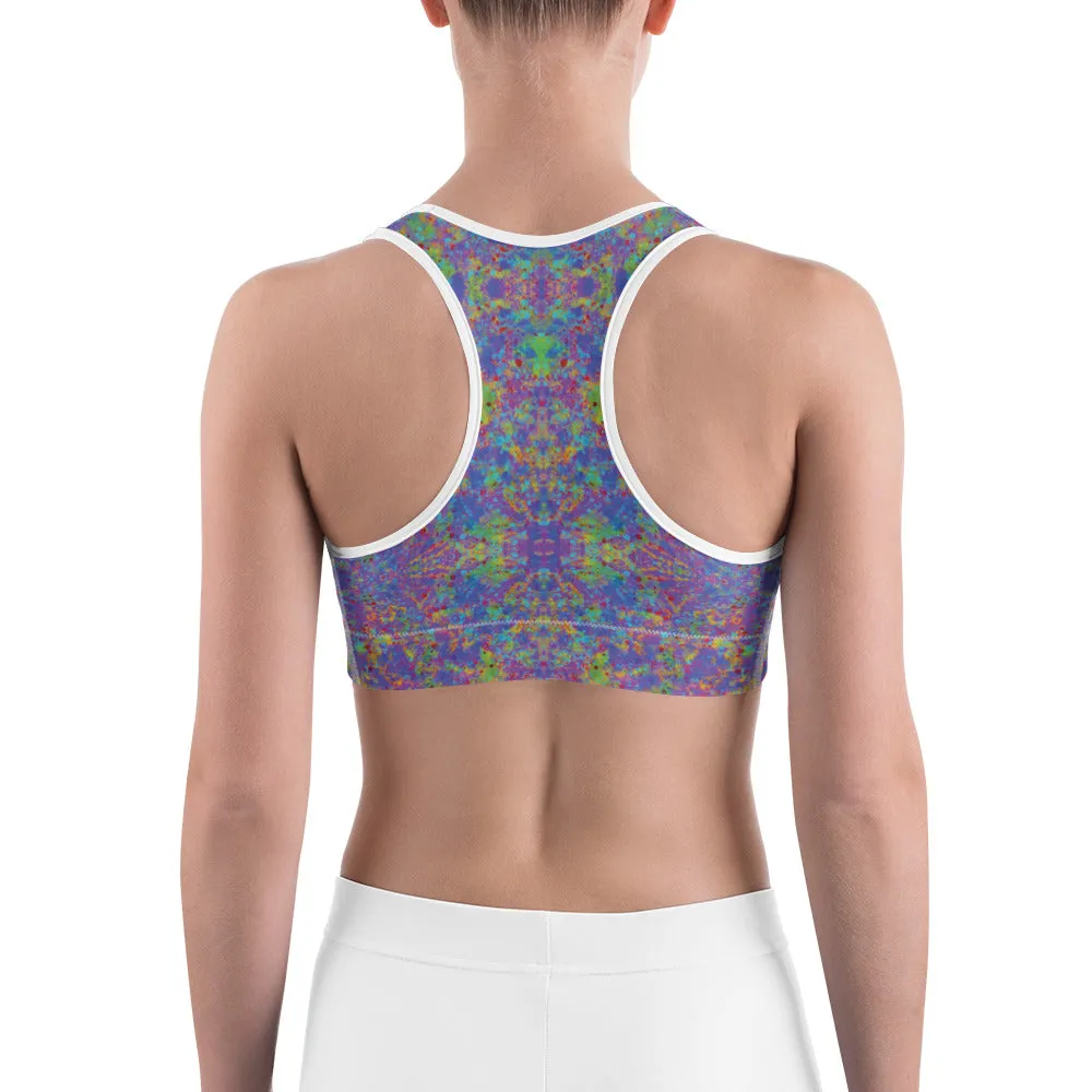 Paint Splatter Rainbow Sports Bra for women, Workout Bra, Athletic Bras