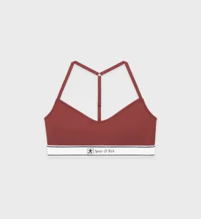 Runner Script Sports Bralette - Maroon