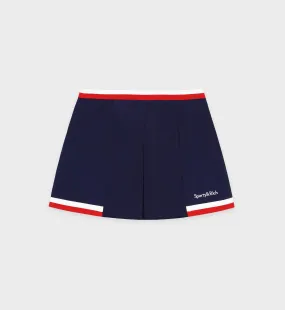 Serif Logo Mila Skirt - Navy/White/Red