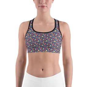 Spring Floral Royal Sports Bra for women, Workout Bra, Athletic Bras