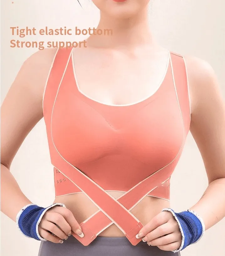 Stylish Elastic Cross Back Push Up Sports Bras For Women With Front Closure - SF0483