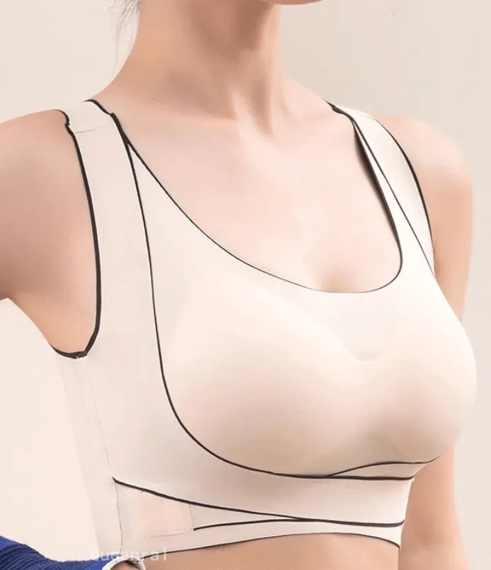 Stylish Elastic Cross Back Push Up Sports Bras For Women With Front Closure - SF0483