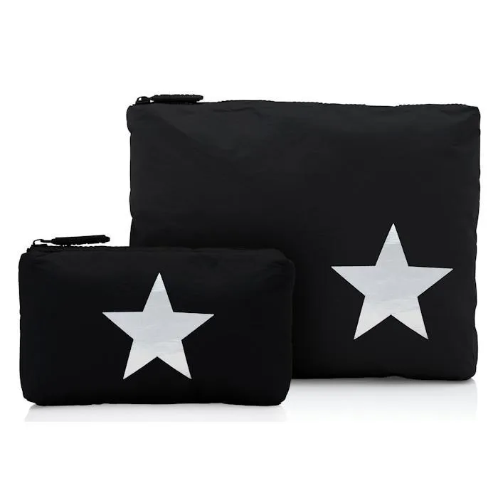 Zipper Pack Black/Silver Multi Stars